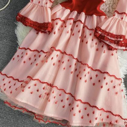 Pink A Line Lace Short Dress Fashion Dress