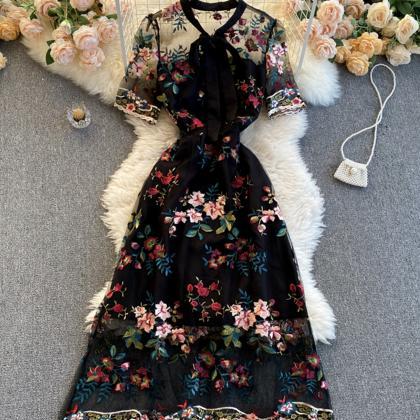 Cute A Line Dress With Embroidery