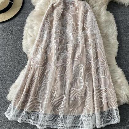 Cute Lace Long A Line Dress Fashion Dress