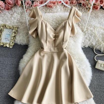 Cute A Line Backless Short Dress
