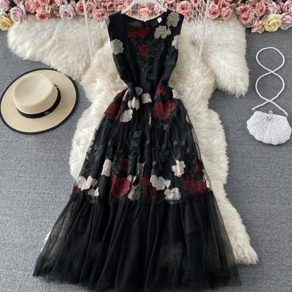 Black A Line Lace Dress