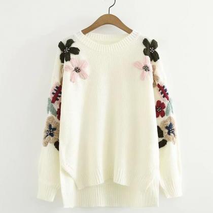 Lovely Flowers Long Sleeve Sweater