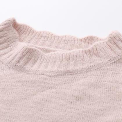 Simple Round Neck Sweater Long Sleeve Sweater