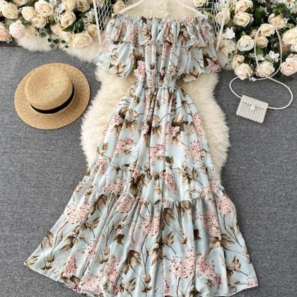 Cute A Line Floral Dress
