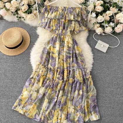Cute A Line Floral Dress
