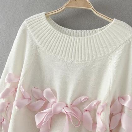 Cute Lace Up Sweater