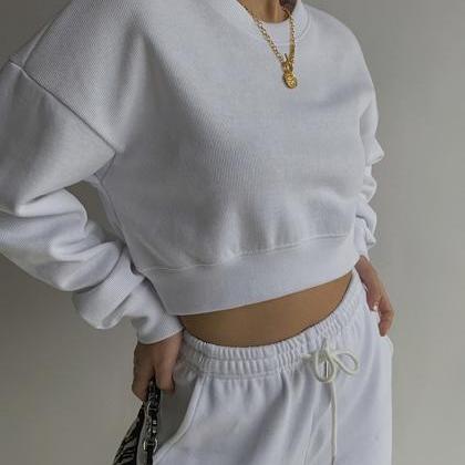 Stylish Two-piece Sets Long-sleeved Tops + Pants