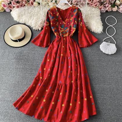 Cute A Line Embroidered Dress