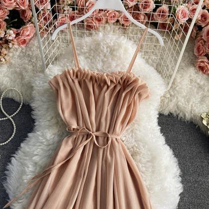 Cute Pink Chiffon Short Dress Fashion Dress