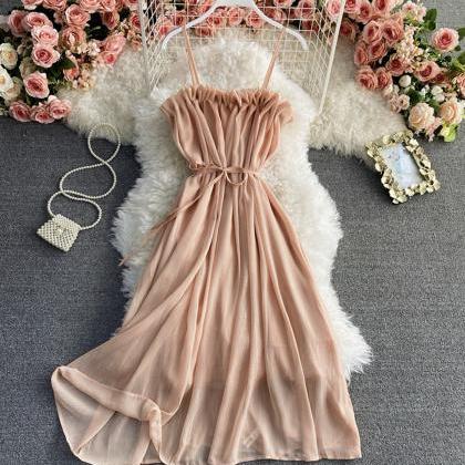 Cute Pink Chiffon Short Dress Fashion Dress