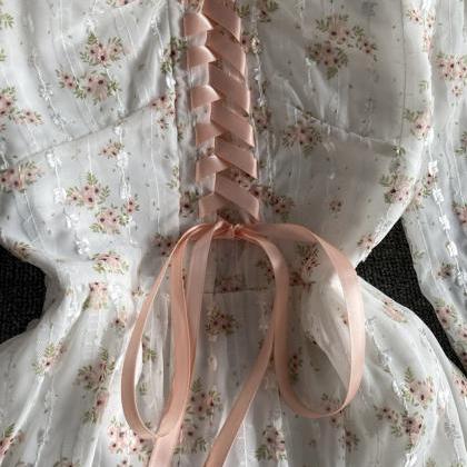 Cute A line lace short dress floral..