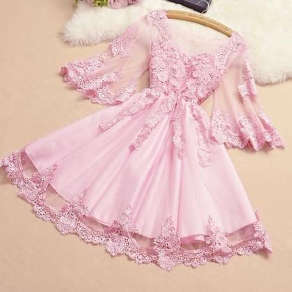 Cute Lace Short Dress Party Dress