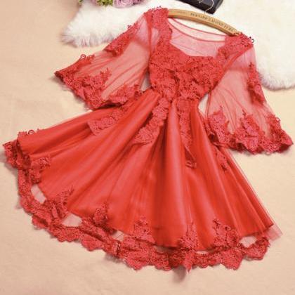 Cute Lace Short Dress Party Dress