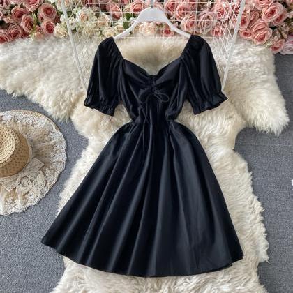 Black A Line Short Dress Party Dress