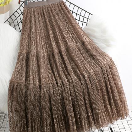 Cute A Line Lace Skirt