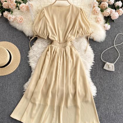 Simple V Neck Short Dress Fashion Dress
