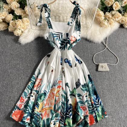 Cute A Line Floal Dress Fashion Dress