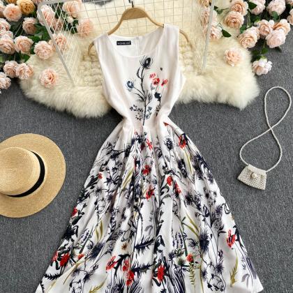 Cute A Line Floral Short Dress Fashion Dress