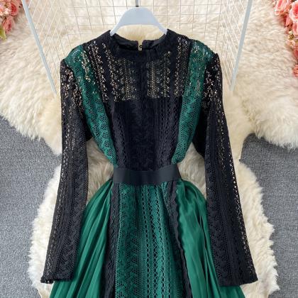 Elegant Lace Long Sleeve Dress Fashion Dress