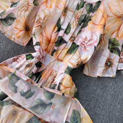Stylish A line floral dress