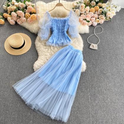 Cute Tulle Two Pieces Dress Fashion Dress