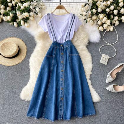 Cute A Line Two Pieces Dress