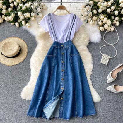 Cute A Line Two Pieces Dress