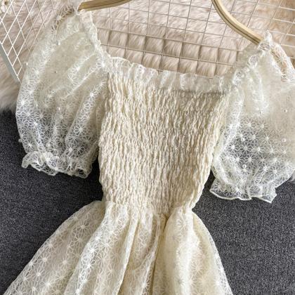 Cute A line lace dress fashion dres..