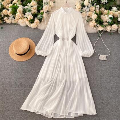 A Line Chiffon Long Sleeve Dress Fashion Dress