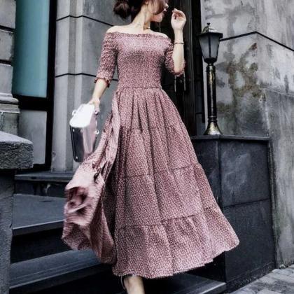 Stylish A line floral dress fashion..