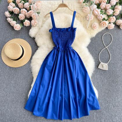 Blue A Line Off Shoulder Dress Fashion Dress