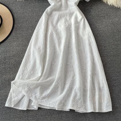 Sweet A Line White Short Dress Fashion Dress