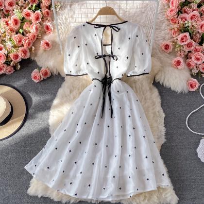 Cute A Line Flower Applique Dress Fashion Dress