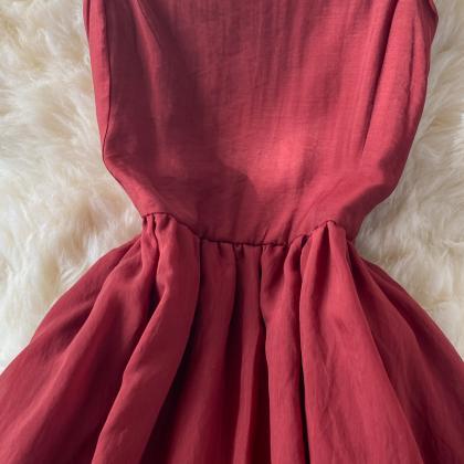 Red A Line Bow Short Dress Fashion Dress