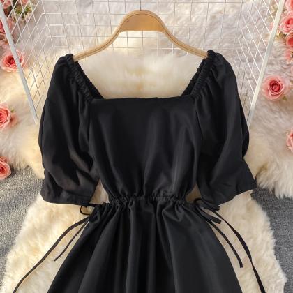 Black A Line Short Dress Fashion Dress