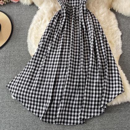 Cute Plaid Two-piece Dress