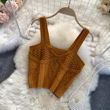 Fashionable Knitted Cardigan Two-piece Sweater