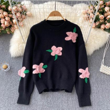 Lovely Flowers Long Sleeve Sweater