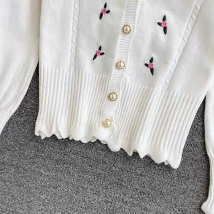 Cute Cardigan Long Sleeve Short Sweater