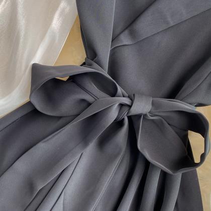 blue dress pleated – Montsand Black Long Formal Low Size:17½   36/37 dress details 1