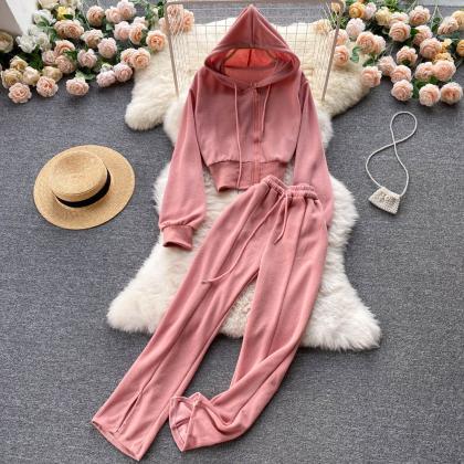 Cute casual suit hooded sweater + l..