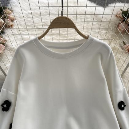 Sweet Long-sleeved Loose-fitting T-shirt