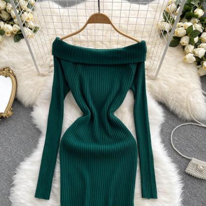 Stylish Long Sleeve Sweater Dress Fashion Dress