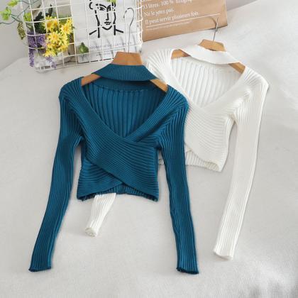 Chic Long Sleeve Crop Sweater