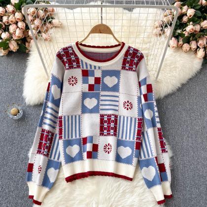 Cute Knitted Long Sleeve Sweater