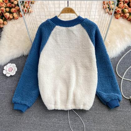 Thick Lamb Wool Sweater For Autumn And Winter