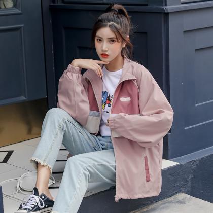 Cute Pink Long Sleeve Casual Jacket