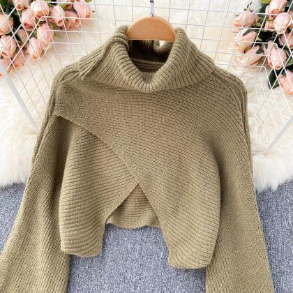Chic High-necked Long-sleeved Sweater