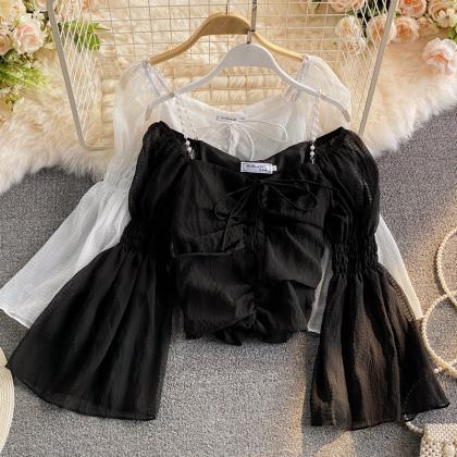 Sweet Tulle Lace Ups Tops Fashion Tops