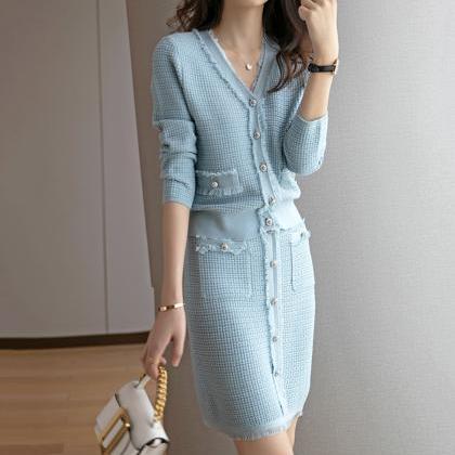 Fashionable Two-piece Knitted Dress Fashion Dress